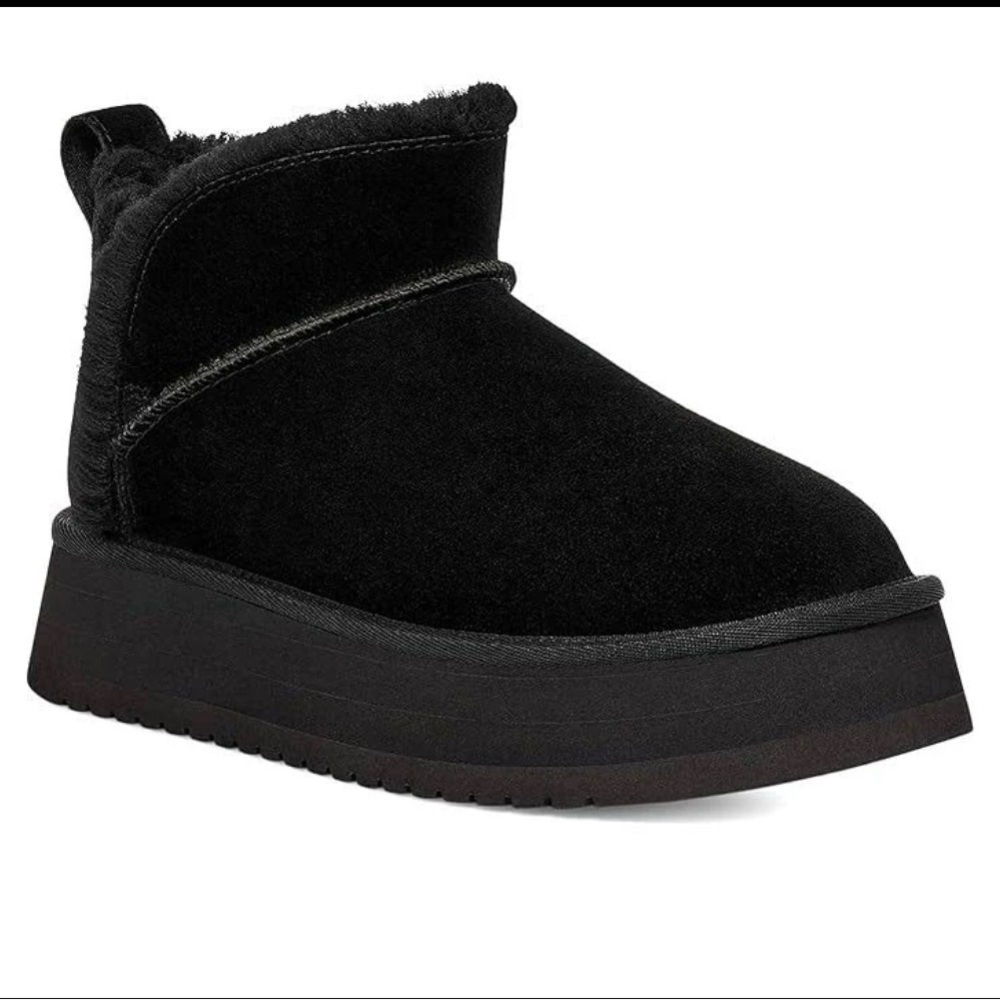 Koolaburra by UGG Black Mini Platform Boots Cozy Winter Shoes